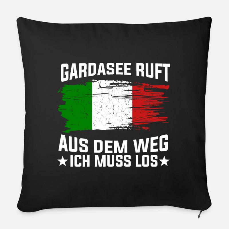 Gardasee Italien Geschenk - Sofakissenbezug 45 x 45 cm - Schwarz