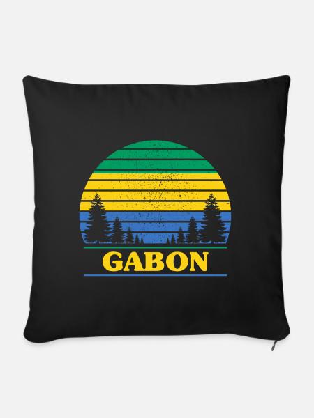 Gabun - Sofakissenbezug 45 x 45 cm - Schwarz