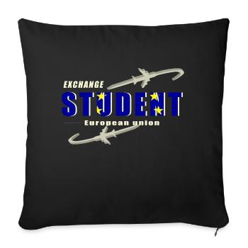 Échange d’étudiants Union européenne - Housse de coussin décorative 45 x 45 cm - noir - Devant