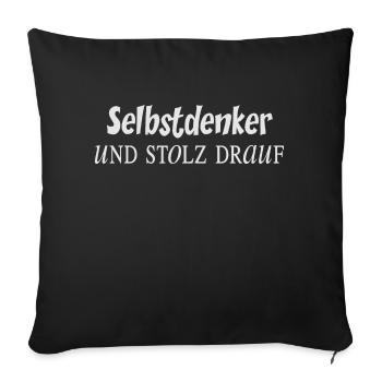 selbstdenker hell 2 - Sofakissenbezug 45 x 45 cm - Schwarz - Vorne