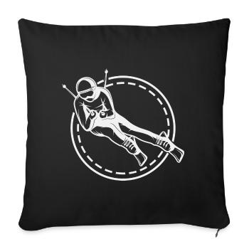 Skifahrer - Skipiste Skiurlaub Winter Slalom - Sofakissenbezug 45 x 45 cm - Schwarz - Vorne