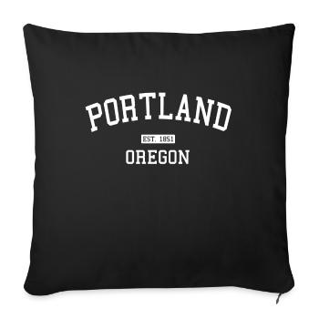 Portland - Oregon - USA - United States of America - Sofa pillowcase 17,3'' x 17,3'' (45 x 45 cm) - black - Front