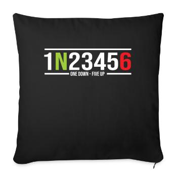 Motorcycle Gears 1N23456 One Down-Five Up - Sofa pillowcase 17,3'' x 17,3'' (45 x 45 cm) - black - Front