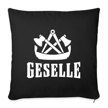 Zimmermann Zeichen Symbol Wappen Geselle Geschenk - Sofakissenbezug 45 x 45 cm - Schwarz - Vorne