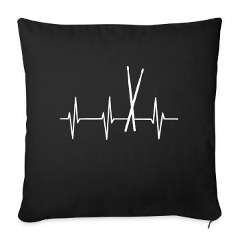 Pilons Heartbeat Drums ECG - Housse de coussin décorative 45 x 45 cm - noir - Devant