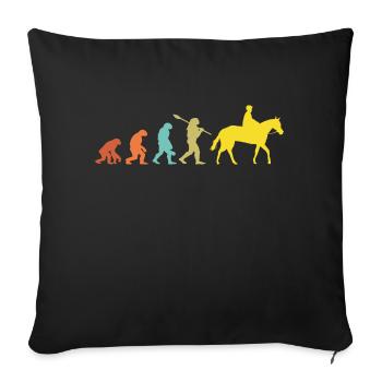 Vintage Evolution Pferd Reiter Geschenk - Sofakissenbezug 45 x 45 cm - Schwarz - Vorne