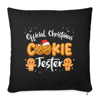Xmas Official Christmas Cookie Tester Family Match - Sofa pillowcase 17,3'' x 17,3'' (45 x 45 cm) - black - Front
