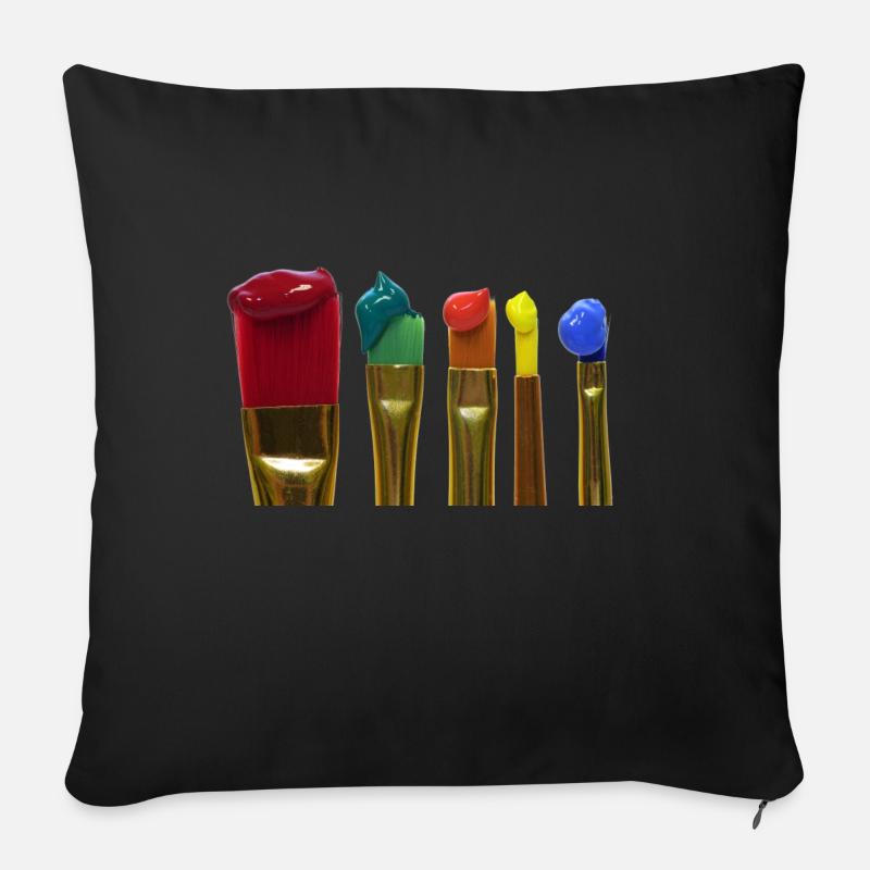Pinsel - Sofakissenbezug 45 x 45 cm - Schwarz