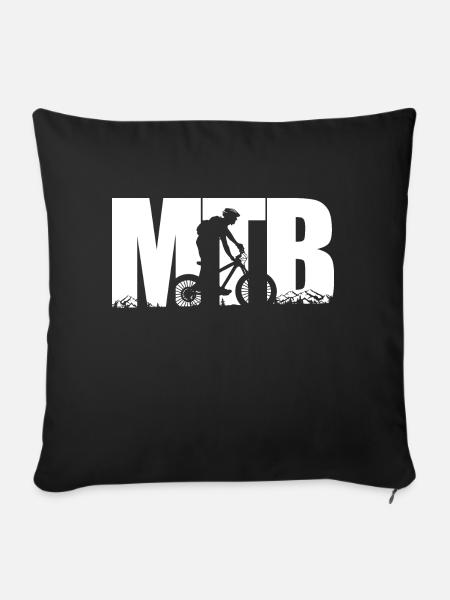 Mountainbike - Sofakissenbezug 45 x 45 cm - Schwarz