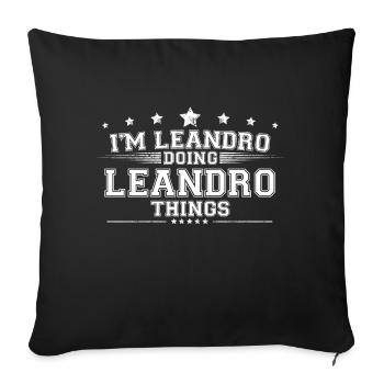 Leandro - Sofakissenbezug 45 x 45 cm - Schwarz - Vorne