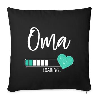 Oma Loading Herz Enkel Junge Werdende Großmutter - Sofakissenbezug 45 x 45 cm - Schwarz - Vorne