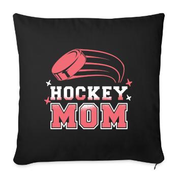 Hockey Maman Hockey sur glace Hockey en salle Hockey sur gazon Maman - Housse de coussin décorative 45 x 45 cm - noir - Devant