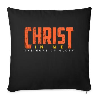Christ en moi l’espérance de la gloire Vêtements chrétiens - Housse de coussin décorative 45 x 45 cm - noir - Devant