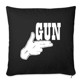 Fusil - Housse de coussin décorative 45 x 45 cm - noir - Devant
