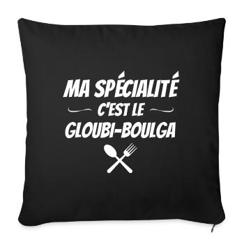 cuisiner, chef cuisinier, cuisiner humour - Housse de coussin décorative 45 x 45 cm - noir - Devant