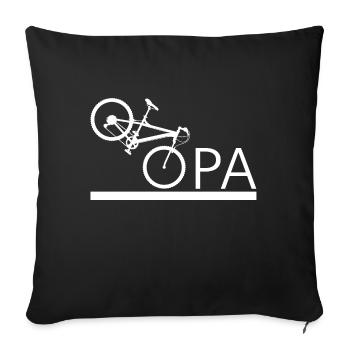 Opa Fahrrad Mountainbike Radeln bester Opa - Sofakissenbezug 45 x 45 cm - Schwarz - Vorne