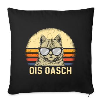 Ois Oasch Süßes Kätzchen Katzen - Sofakissenbezug 45 x 45 cm - Schwarz - Vorne