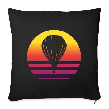 Hot Air Balloon Retro Style Vintage - Sofa pillowcase 17,3'' x 17,3'' (45 x 45 cm) - black - Front