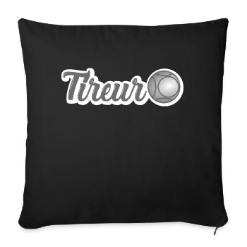 tireur petanque - Housse de coussin décorative 45 x 45 cm - noir - Devant