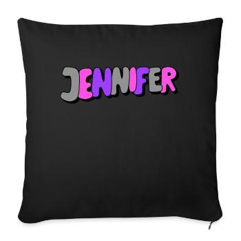 Jennifer - Sofa pillowcase 17,3'' x 17,3'' (45 x 45 cm) - black - Front