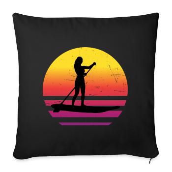 Standup Paddleboard Standup Paddle Sup Men - Sofa pillowcase 17,3'' x 17,3'' (45 x 45 cm) - black - Front
