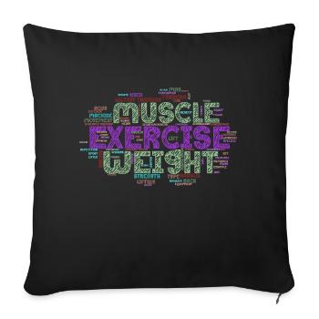 muscle exercise weight - Sofa pillowcase 17,3'' x 17,3'' (45 x 45 cm) - black - Front