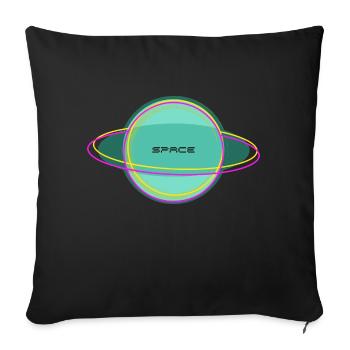 space - Sofakissenbezug 45 x 45 cm - Schwarz - Vorne