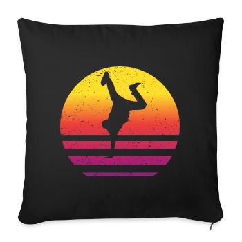 Breakdance Retro Style Vintage - Housse de coussin décorative 45 x 45 cm - noir - Devant