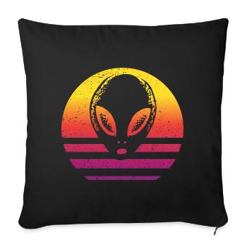 Alien Retro Style Vintage - Sofa pillowcase 17,3'' x 17,3'' (45 x 45 cm) - black - Front