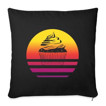 Cupcake Retro Style Vintage - Sofakissenbezug 45 x 45 cm - Schwarz - Vorne
