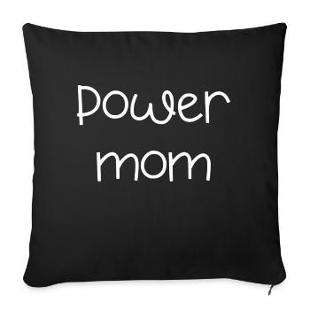 power maman maman maman maman enfants parents police - Housse de coussin décorative 45 x 45 cm - noir - Devant