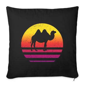 Camel Retro Style Vintage - Sofa pillowcase 17,3'' x 17,3'' (45 x 45 cm) - black - Front