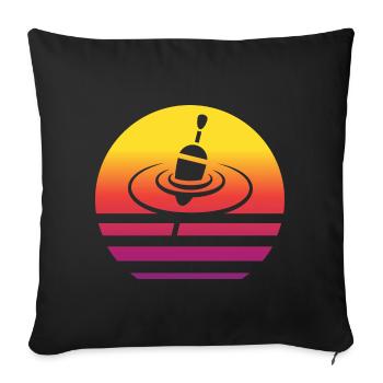 Pose Fishing Swimmer Retro Style Vintage - Sofa pillowcase 17,3'' x 17,3'' (45 x 45 cm) - black - Front