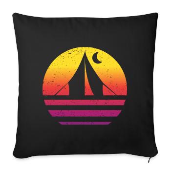 Camping Retro Style Vintage - Sofa pillowcase 17,3'' x 17,3'' (45 x 45 cm) - black - Front