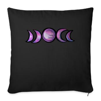 Phases de la Lune - Housse de coussin décorative 45 x 45 cm - noir - Devant