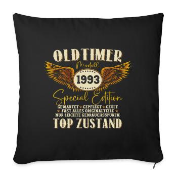 Oldtimer Jahrgang 1993 29. Geburtstag Geschenk Fun - Sofakissenbezug 45 x 45 cm - Schwarz - Vorne