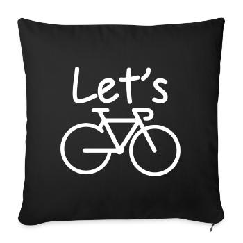 Lets Ride Line Art Bicycle - Sofa pillowcase 17,3'' x 17,3'' (45 x 45 cm) - black - Front