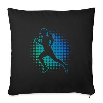Course à pied Course Jogging Course Jogging Femmes - Housse de coussin décorative 45 x 45 cm - noir - Devant