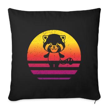 Red Panda Retro Style Vintage - Housse de coussin décorative 45 x 45 cm - noir - Devant