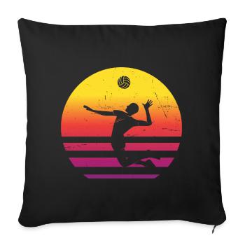 Joueuses de volleyball Volley-ball masculin Volley-ball féminin - Housse de coussin décorative 45 x 45 cm - noir - Devant