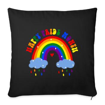 Happy Pride Month LGBT Rainbow - Sofa pillowcase 17,3'' x 17,3'' (45 x 45 cm) - black - Front