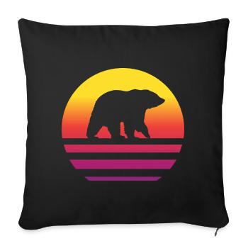 Ours Retro Style Vintage - Housse de coussin décorative 45 x 45 cm - noir - Devant