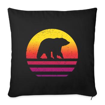 Ours Retro Style Vintage - Housse de coussin décorative 45 x 45 cm - noir - Devant