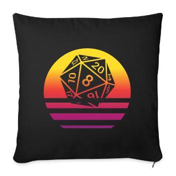 20-sided Cube Retro Style Vintage - Sofa pillowcase 17,3'' x 17,3'' (45 x 45 cm) - black - Front