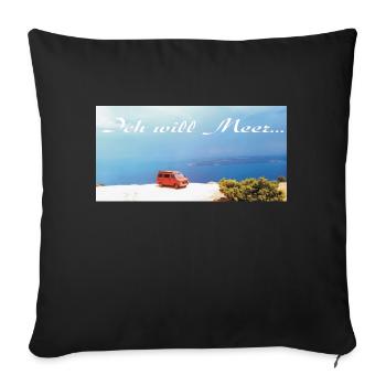 Ich will Meer - Sofakissenbezug 45 x 45 cm - Schwarz - Vorne