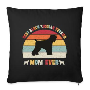 Meilleure maman Black Russian Terrier jamais amoureuse des chiens - Housse de coussin décorative 45 x 45 cm - noir - Devant