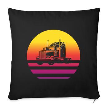 Truck Retro Style Vintage - Sofa pillowcase 17,3'' x 17,3'' (45 x 45 cm) - black - Front