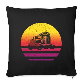 Truck Retro Style Vintage - Sofa pillowcase 17,3'' x 17,3'' (45 x 45 cm) - black - Front