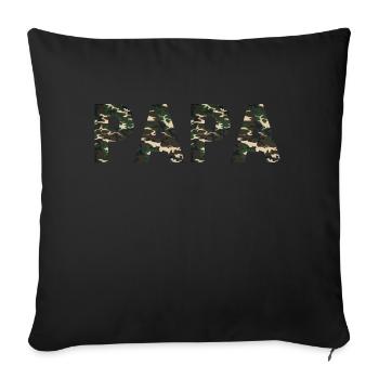 PAPA CAMOUFLAGE MILITAIRE - Housse de coussin décorative 45 x 45 cm - noir - Devant