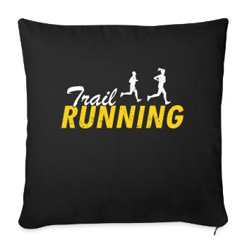 Trail Running Cool Vintage Runner T-Shirt Cadeau - Housse de coussin décorative 45 x 45 cm - noir - Devant